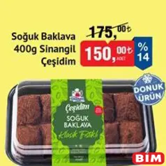 SİNANGİL ÇEŞİDİM SOĞUK BAKLAVA 400 GR SİNANGİL ÇEŞİDİM SOĞUK BAKLAVA 400 GR